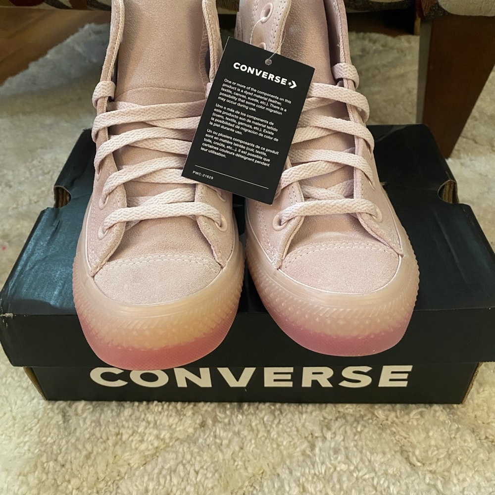 Converse Blush Pink High-Top Sneakers - Picture 1 of 2